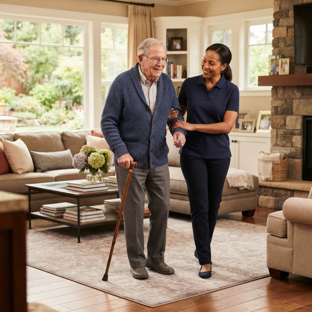 OctaCare caregiver providing post-hospital recovery
