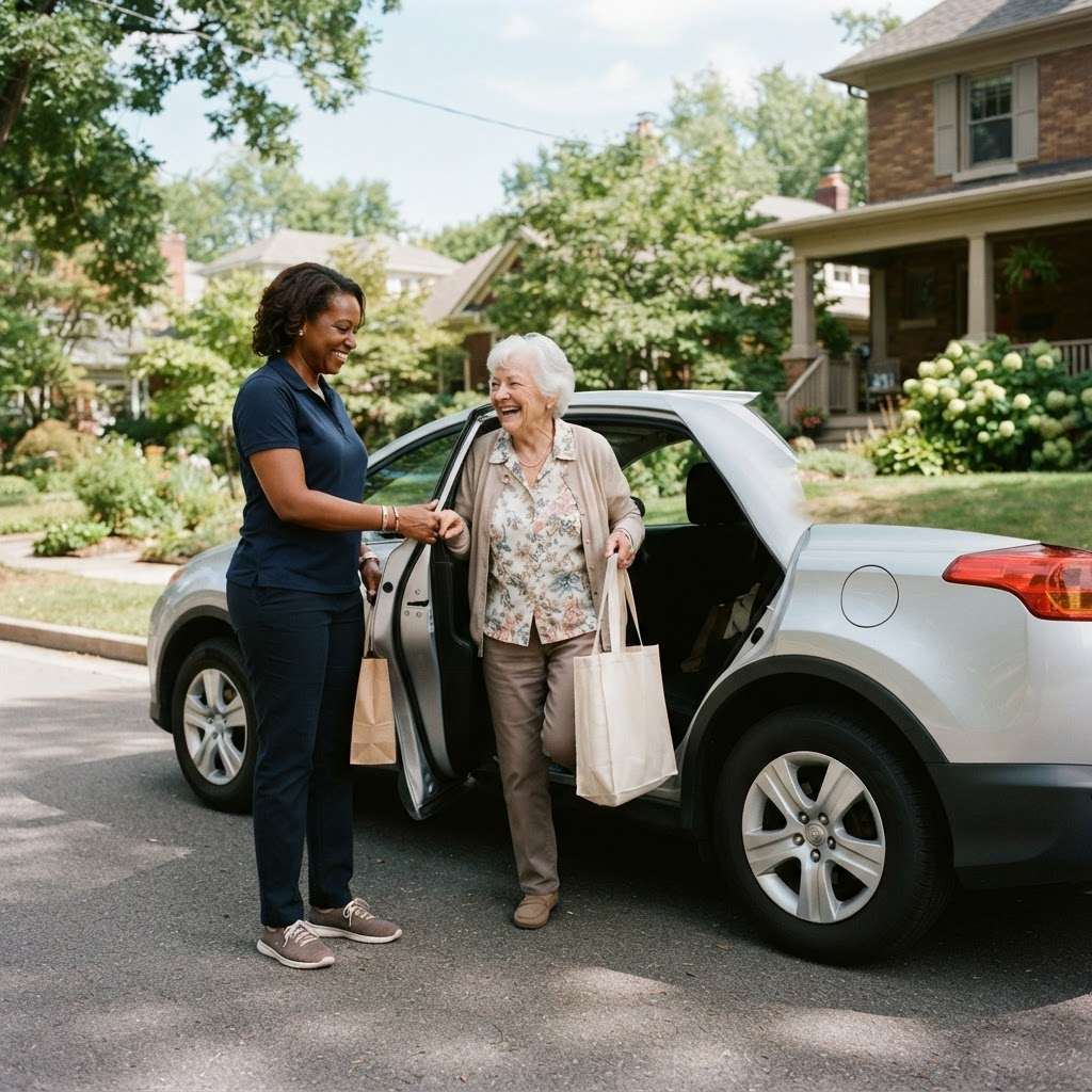 OctaCare caregiver providing transportation and errands